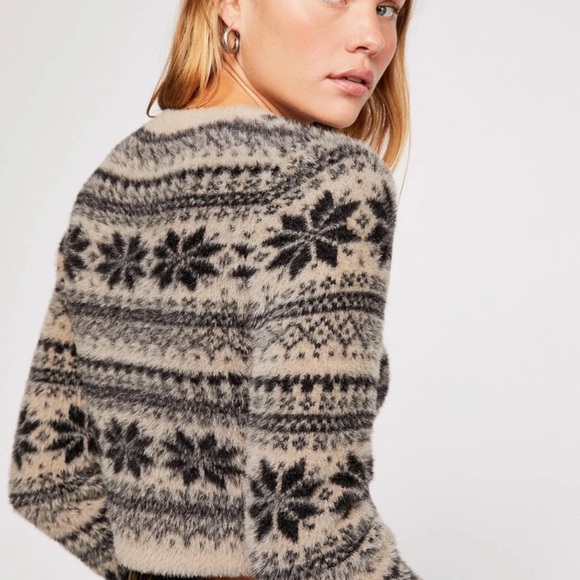 Free People fair isle cropped sweater size XS - Picture 3 of 6